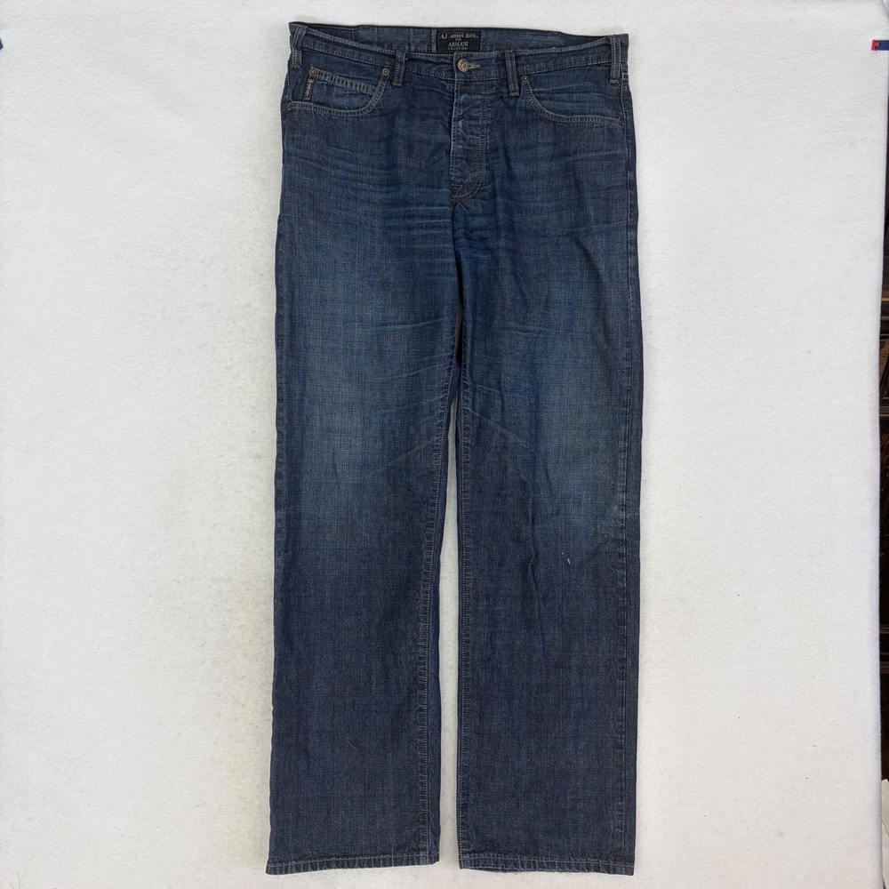 Vtg 90s Armani Jeans 34x32 Straight Indigo 005 Series… - Gem